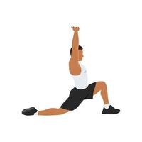 Man doing Samson stretch exercise. Flat vector illustration isolated on white background