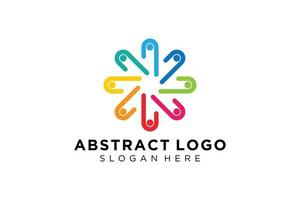 colección de logotipos de personas y familias abstractas vectoriales, iconos de personas, plantilla de logotipo de salud, símbolo de cuidado. vector