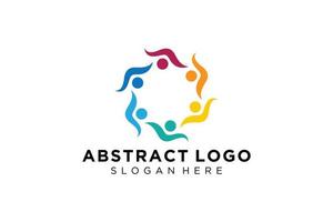 colección de logotipos de personas y familias abstractas vectoriales, iconos de personas, plantilla de logotipo de salud, símbolo de cuidado. vector