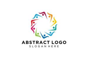 colección de logotipos de personas y familias abstractas vectoriales, iconos de personas, plantilla de logotipo de salud, símbolo de cuidado. vector