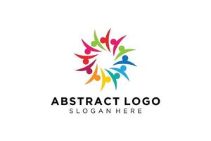 colección de logotipos de personas y familias abstractas vectoriales, iconos de personas, plantilla de logotipo de salud, símbolo de cuidado. vector