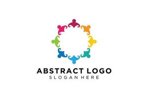 colección de logotipos de personas y familias abstractas vectoriales, iconos de personas, plantilla de logotipo de salud, símbolo de cuidado. vector