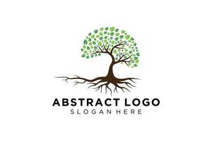 Green tree logo design natural and abstract leaf. vector