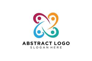 colección de logotipos de personas y familias abstractas vectoriales, iconos de personas, plantilla de logotipo de salud, símbolo de cuidado. vector