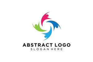 colección de logotipos de personas y familias abstractas vectoriales, iconos de personas, plantilla de logotipo de salud, símbolo de cuidado. vector