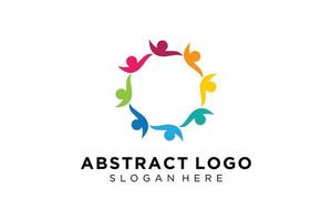 colección de logotipos de personas y familias abstractas vectoriales, iconos de personas, plantilla de logotipo de salud, símbolo de cuidado. vector