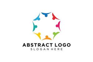 colección de logotipos de personas y familias abstractas vectoriales, iconos de personas, plantilla de logotipo de salud, símbolo de cuidado. vector