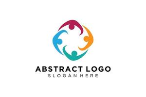 colección de logotipos de personas y familias abstractas vectoriales, iconos de personas, plantilla de logotipo de salud, símbolo de cuidado. vector