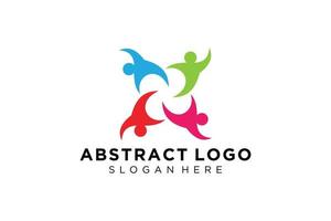 colección de logotipos de personas y familias abstractas vectoriales, iconos de personas, plantilla de logotipo de salud, símbolo de cuidado. vector