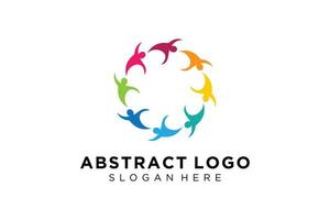 colección de logotipos de personas y familias abstractas vectoriales, iconos de personas, plantilla de logotipo de salud, símbolo de cuidado. vector