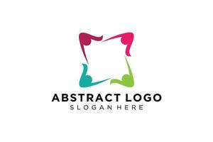 colección de logotipos de personas y familias abstractas vectoriales, iconos de personas, plantilla de logotipo de salud, símbolo de cuidado. vector