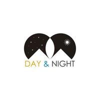 day and night mountain geometric design symbol vector