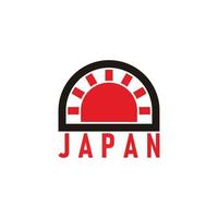 rayos de sol japón rojo símbolo diseño geométrico logo vector