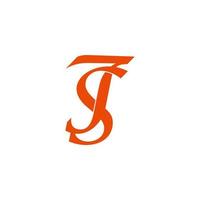 letter st linked simple overlapping design symbol logo vector