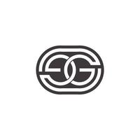 letter eg linked negative space design symbol vector