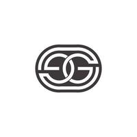 letter eg linked negative space design symbol vector