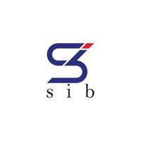 abstract letter sib simple geometric logo vector