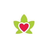 leaf love organic product symbol logo vector