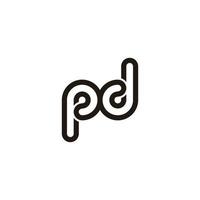 letter pd simple loop thin line logo vector