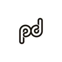 letter pd simple loop thin line logo vector