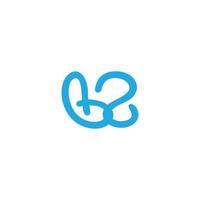 letter b2 curves lines simple linked logo vector