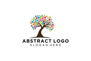 Green tree logo design natural and abstract leaf. vector