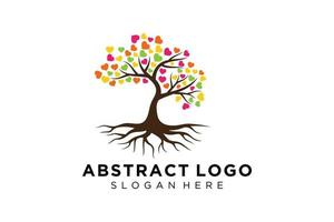 Green tree logo design natural and abstract leaf. vector