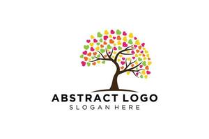 Green tree logo design natural and abstract leaf. vector