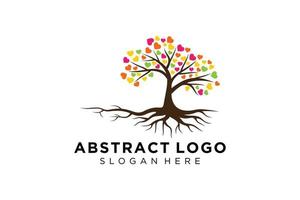 Green tree logo design natural and abstract leaf. vector