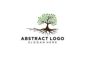 Green tree logo design natural and abstract leaf. vector