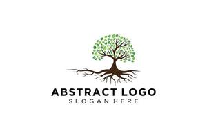 Green tree logo design natural and abstract leaf. vector