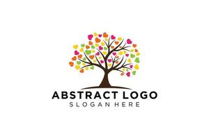 Green tree logo design natural and abstract leaf. vector