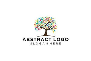 Green tree logo design natural and abstract leaf. vector