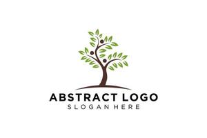 diseño de logotipo de árbol verde hoja natural y abstracta. vector