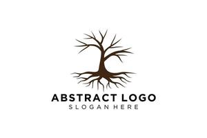 Green tree logo design natural and abstract leaf. vector