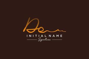 Initial DE signature logo template vector. Hand drawn Calligraphy lettering Vector illustration.