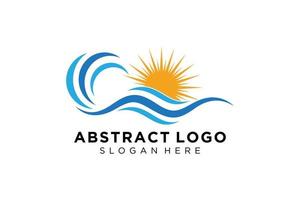 diseño de icono y símbolo de logotipo de salpicadura de onda de agua abstracta. vector