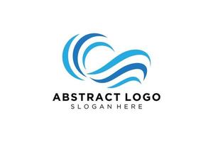 Abstract water wave splash logo symbol and icon design. vector