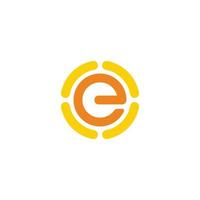 letter e circle geometric flat simple design logo vector