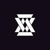 letter x linked triangle geometric logo vector