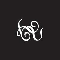 letter sn curves ribbon overlap design symbol logo vector