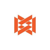 letter mw linked triangle geometric logo vector