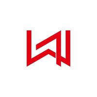 letter wa arrow simple geometric line design logo vector