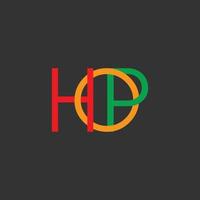 letter hp linked ring logo vector