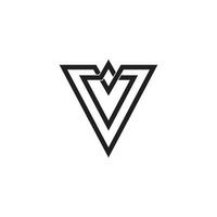 letter v overlapping lines monogram logo vector