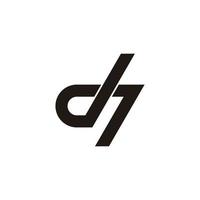 letter d7 simple overlap lines logo vector