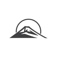 mountain sunrise simple logo vector