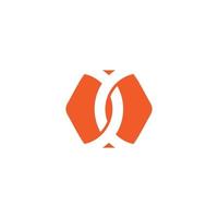 hexagon linked line negative space logo vector