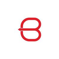 abstract letter b motion arrow geometric loop logo vector