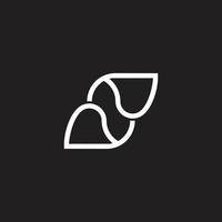 abstract letter s linked curves linear simple logo vector